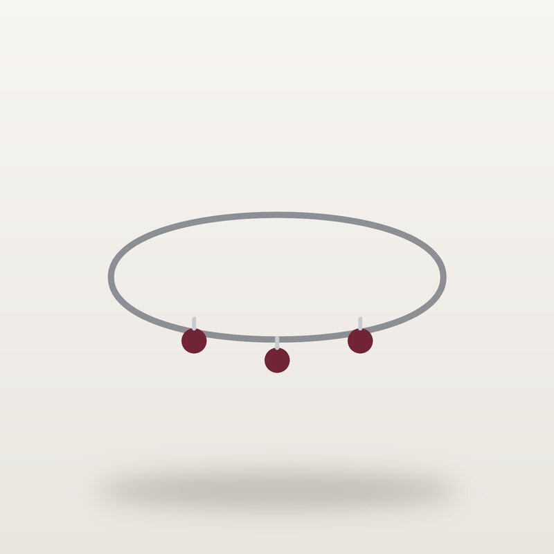 Sterling Anklet, Burgundy