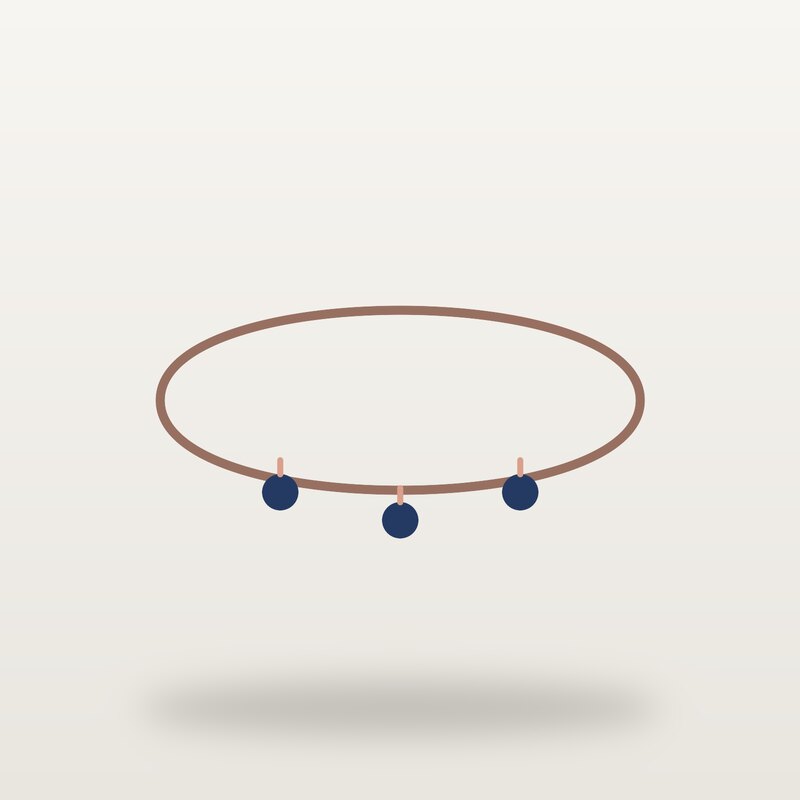 Rose Gold Anklet, Navy