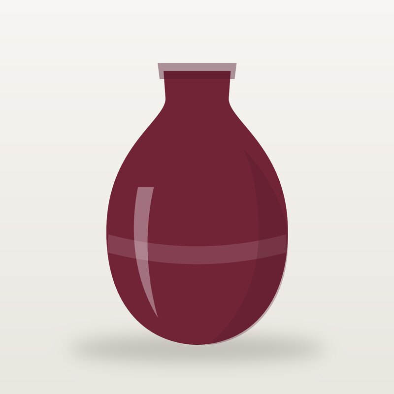 Ceramic Ceramic Vase, Burgundy
