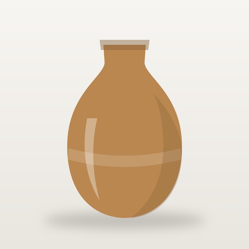 Rattan Ceramic Vase, Camel