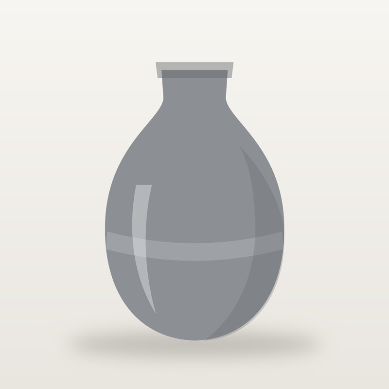 Ceramic Ceramic Vase, Grey