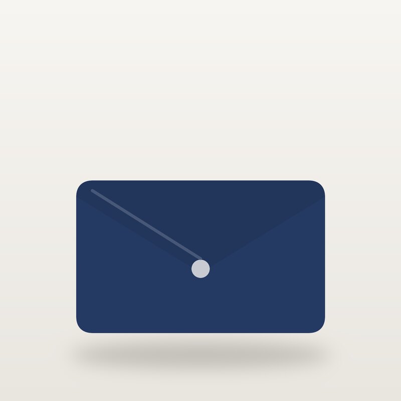 Leather Clutch, Navy