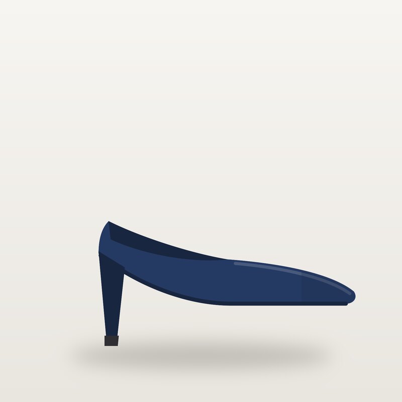 Leather Court Shoes, Navy