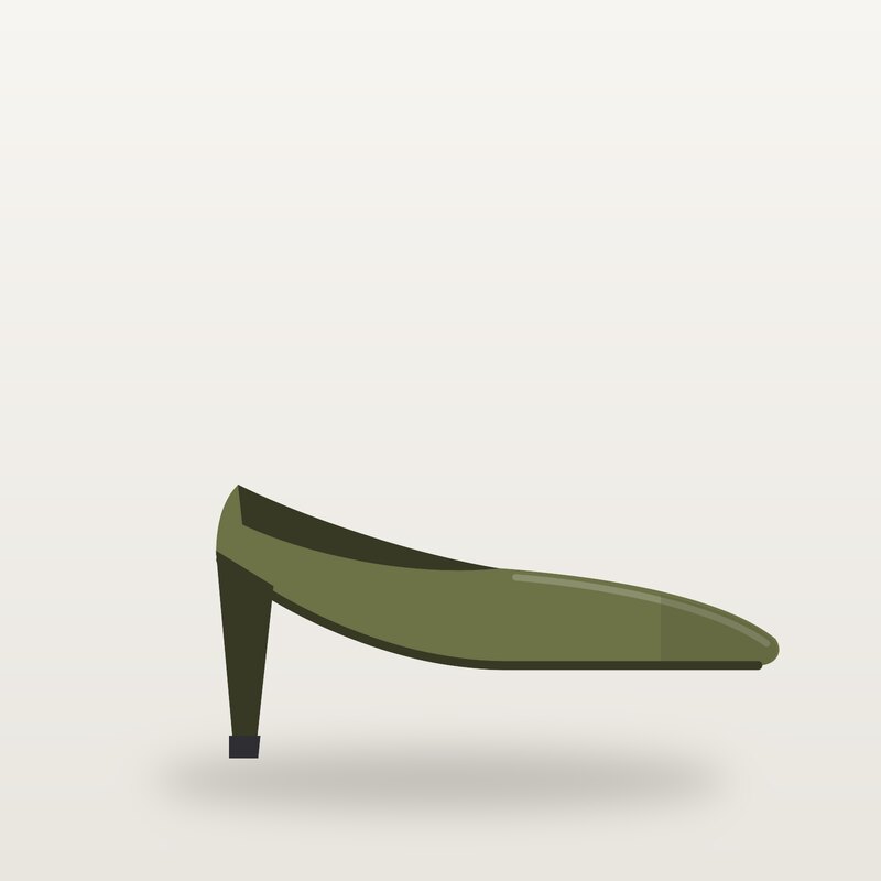 Suede Court Shoes, Olive