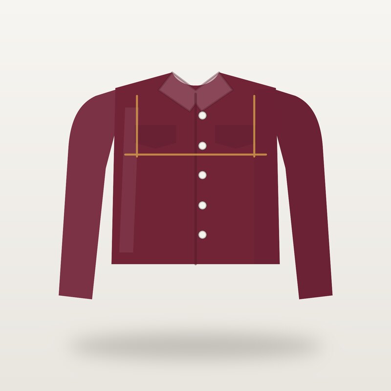 Cotton Denim Jacket, Burgundy