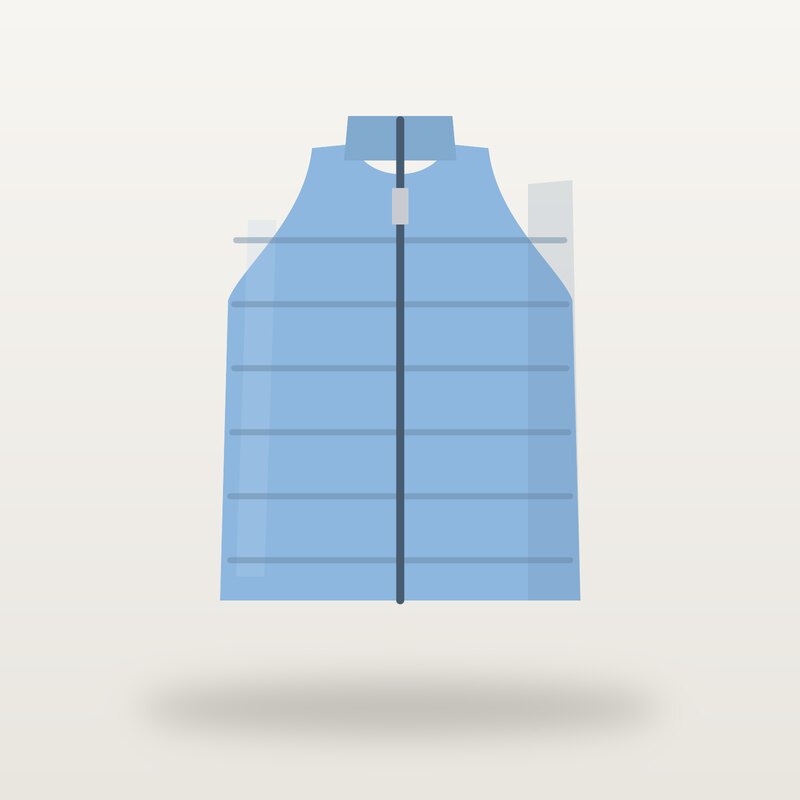 Packable Down Vest, Sky Blue