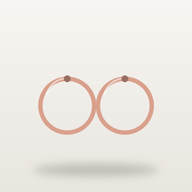 Rose Gold Hoop Earrings, Camel