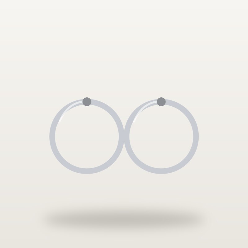 Silver Hoop Earrings, Camel