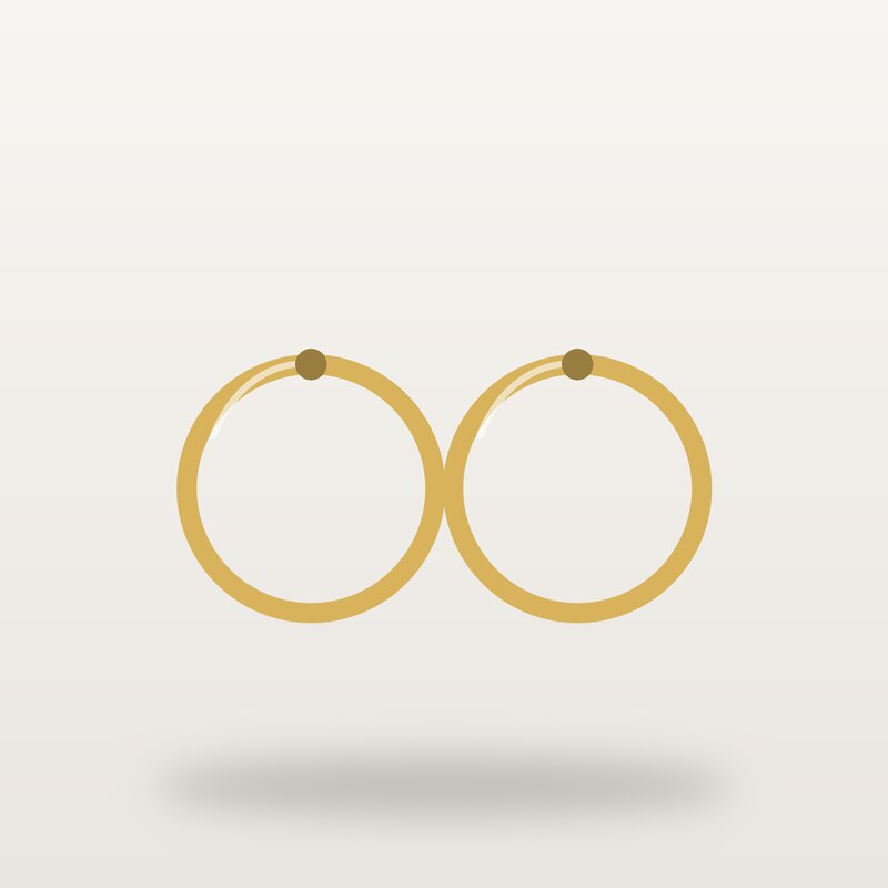Gold-Plated Hoop Earrings, Navy