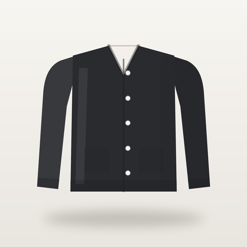 Cotton Knit Cardigan, Black