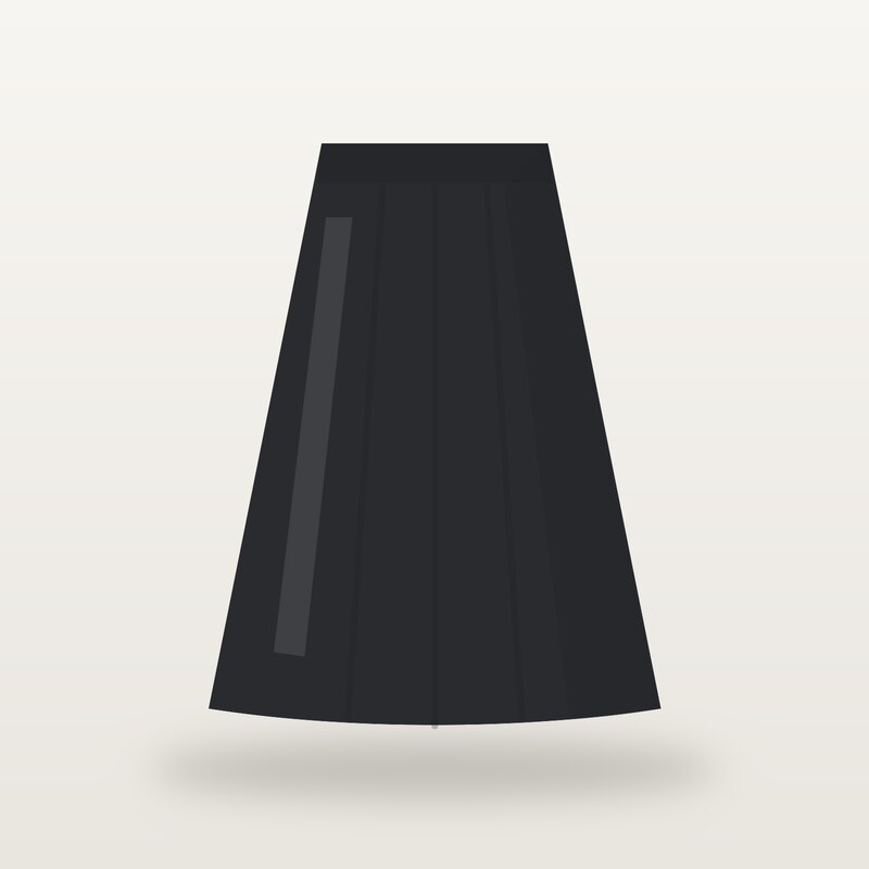 Cotton Midi Skirt, Black