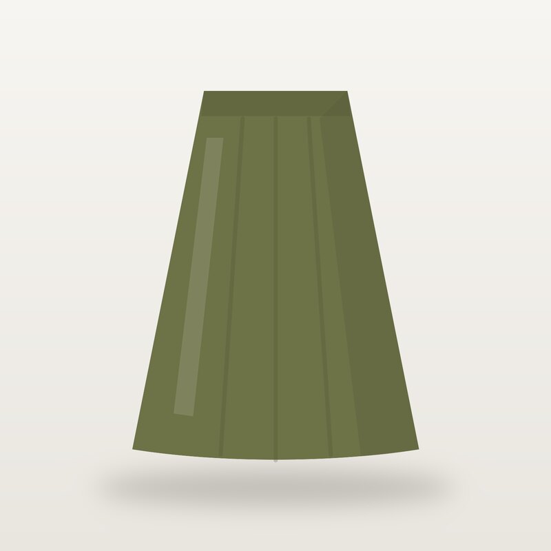 Linen Midi Skirt, Olive