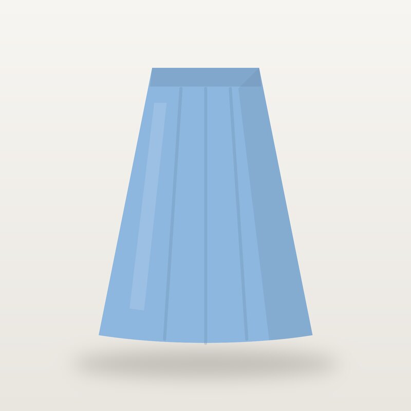 Cotton Midi Skirt, Sky Blue