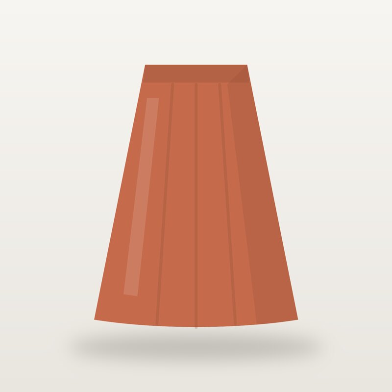 Cotton Midi Skirt, Terracotta