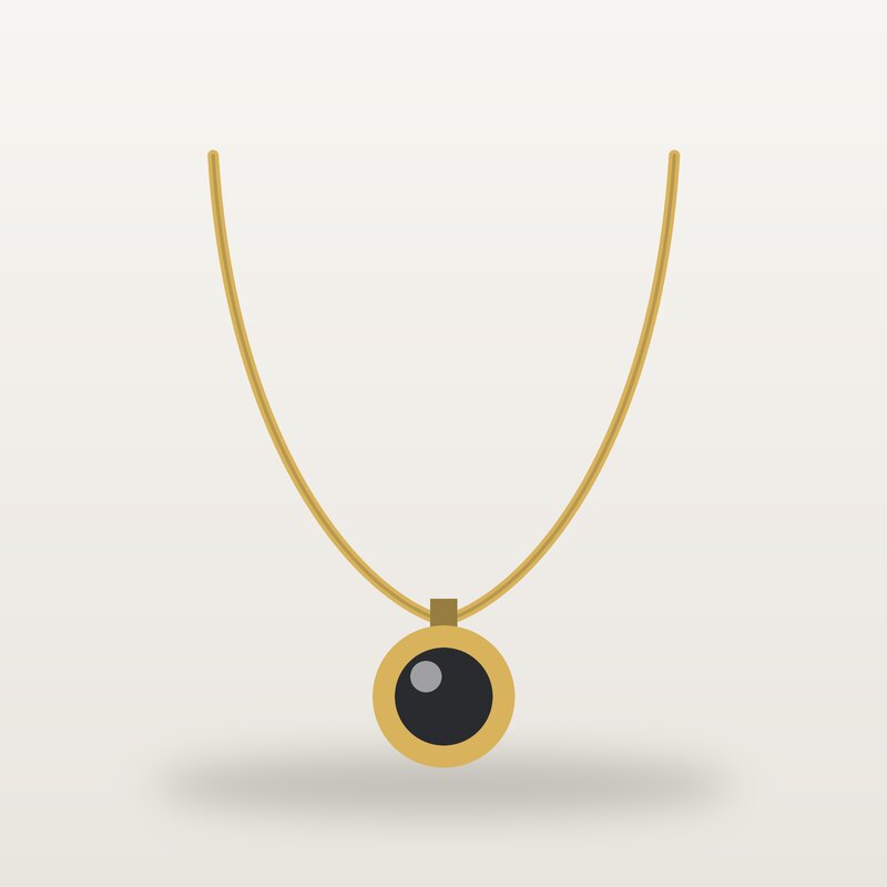 Gold-Plated Necklace, Black