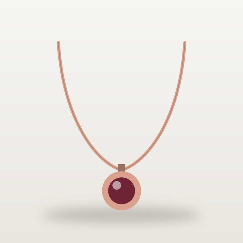 Rose Gold Necklace, Burgundy
