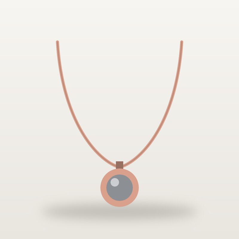 Rose Gold Necklace, Grey