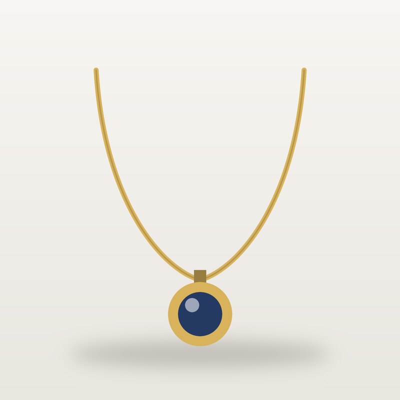 Gold-Plated Necklace, Navy