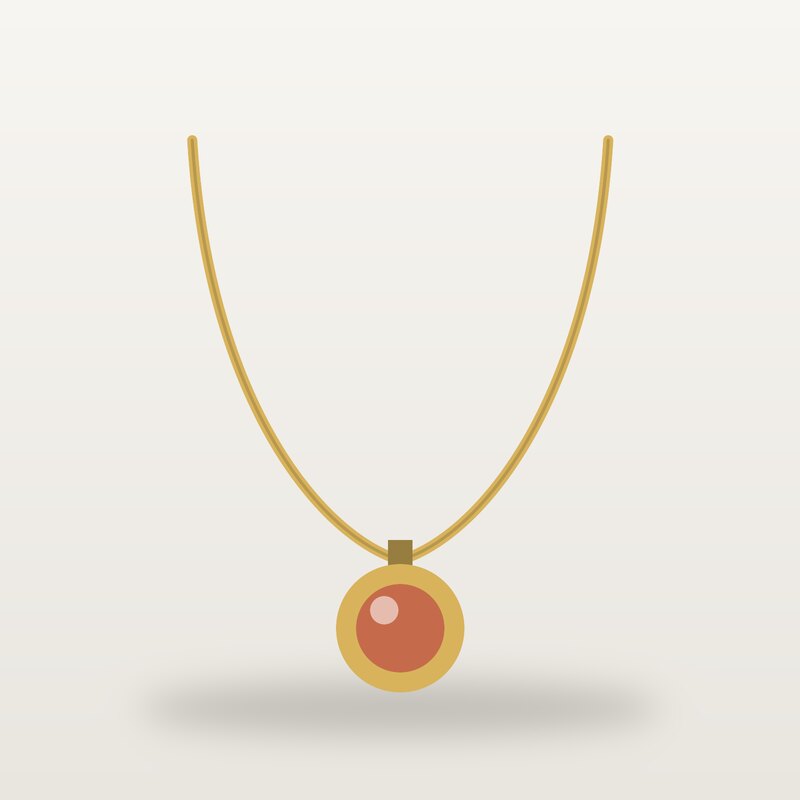 Gold-Plated Necklace, Terracotta