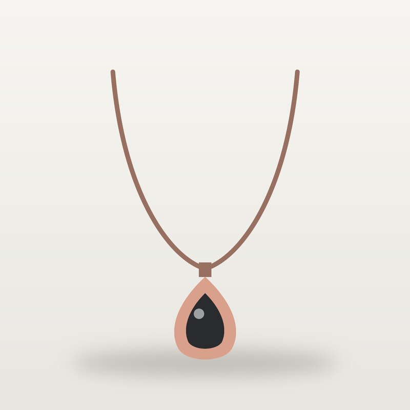 Rose Gold Pendant, Black