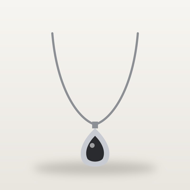 Silver Pendant, Black