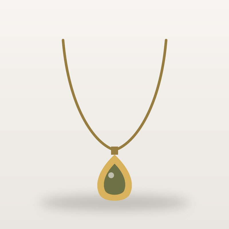 Gold-Plated Pendant, Olive