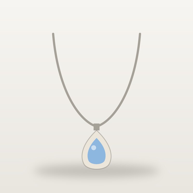 Pearl Pendant, Sky Blue