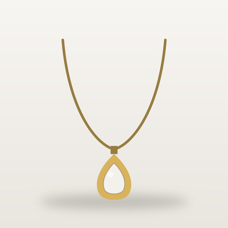 Gold-Plated Pendant, White