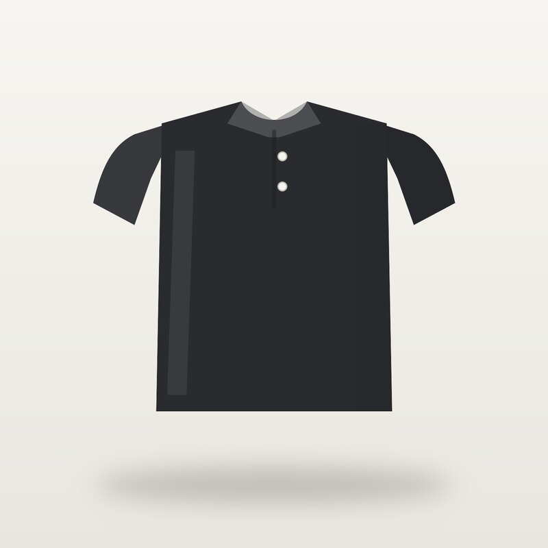 Linen Polo Shirt, Black