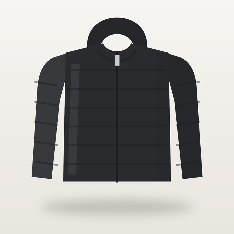 Fleece Puffer Jacket, Black