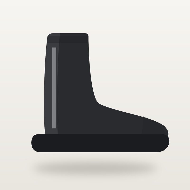 Fleece Rain Boots, Black