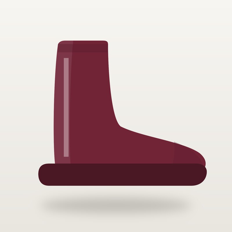 Cotton Rain Boots, Burgundy
