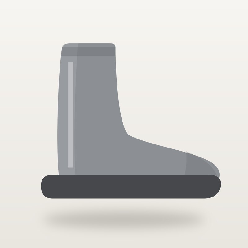 Cotton Rain Boots, Grey
