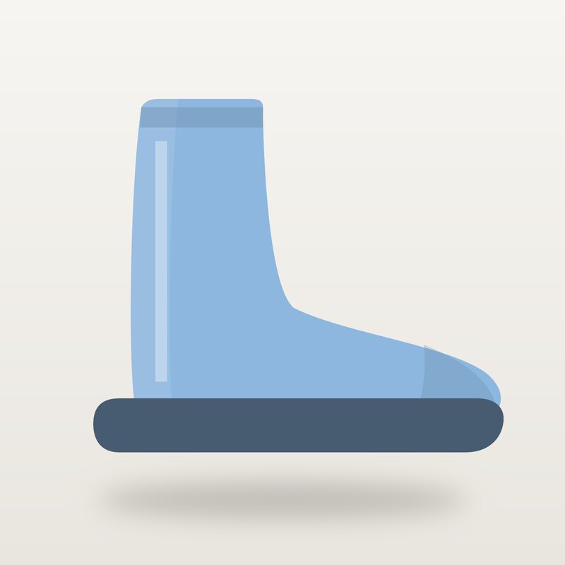 Fleece Rain Boots, Sky Blue