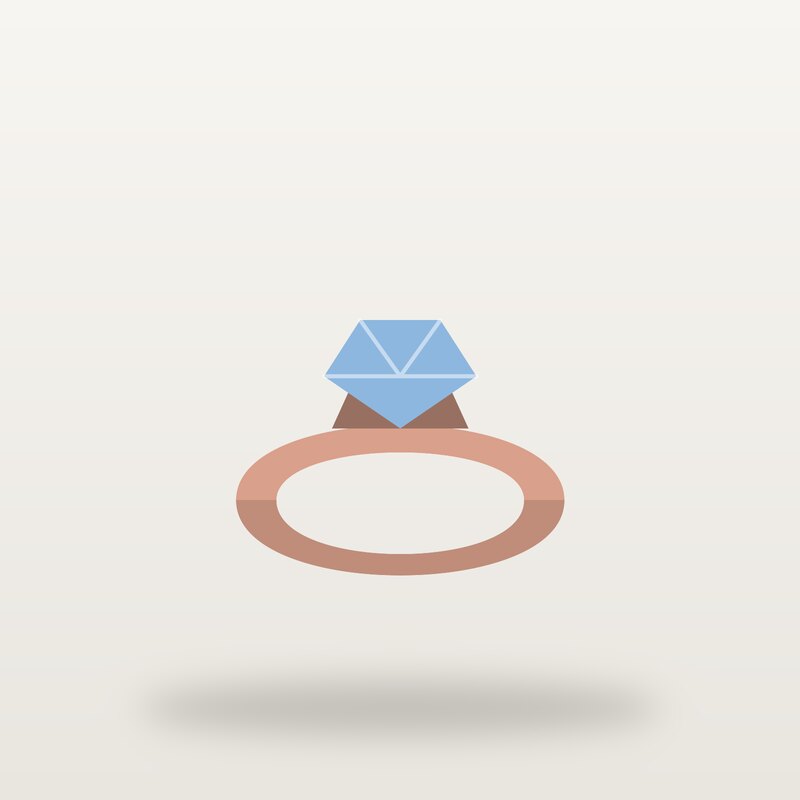 Rose Gold Ring, Sky Blue