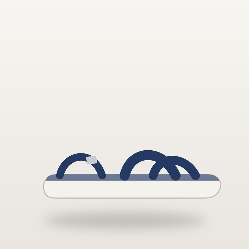 Suede Sandals, Navy