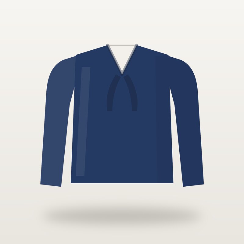 Cotton Silk Blouse, Navy