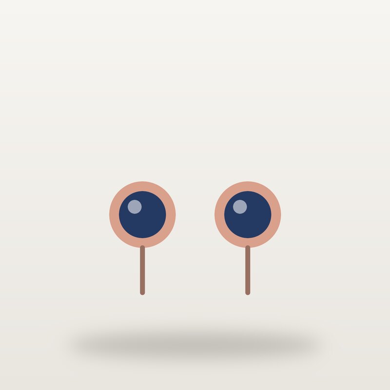 Rose Gold Stud Earrings, Navy