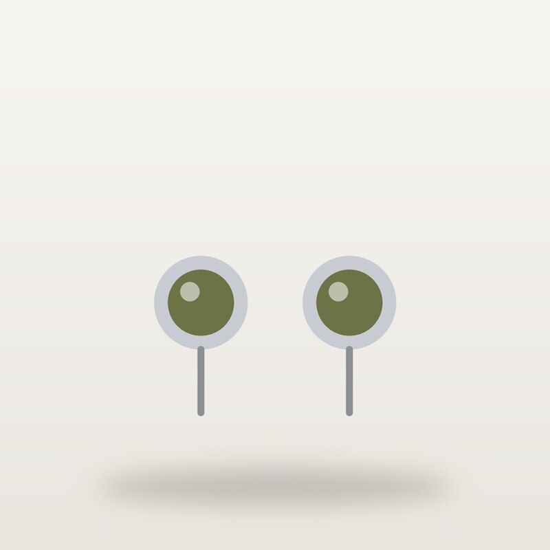 Sterling Stud Earrings, Olive