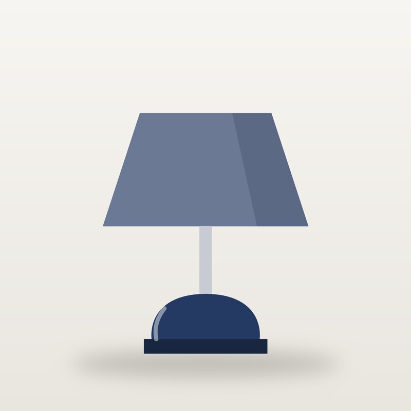 Wool Table Lamp, Navy