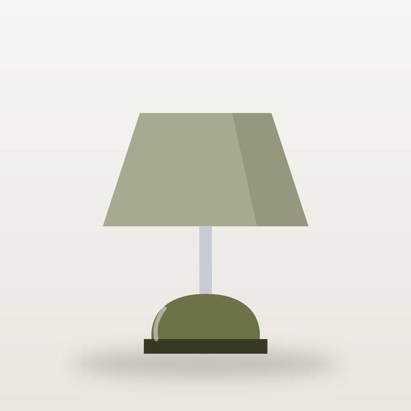 Oak Table Lamp, Olive