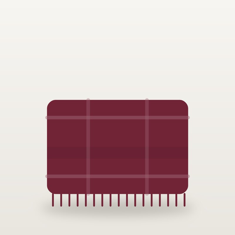 Wool Throw Blanket, Burgundy