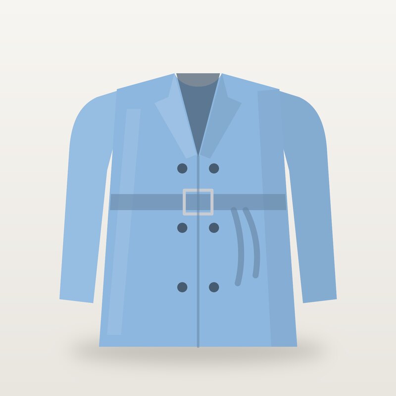 Linen Trench Coat, Sky Blue