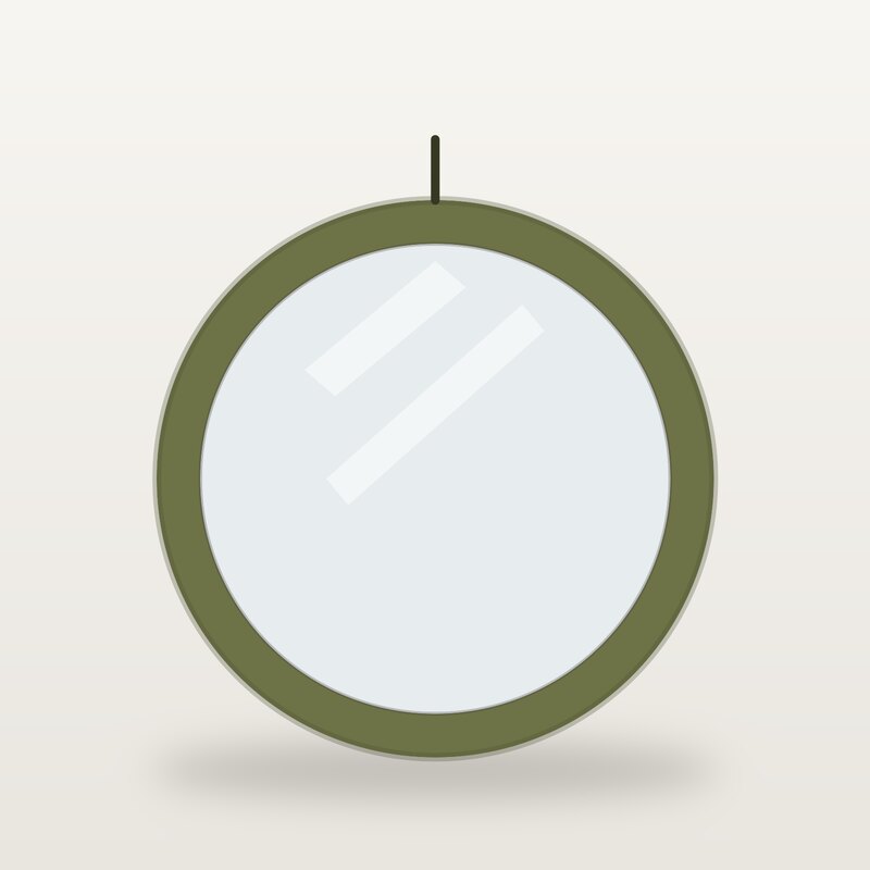 Wool Wall Mirror, Olive
