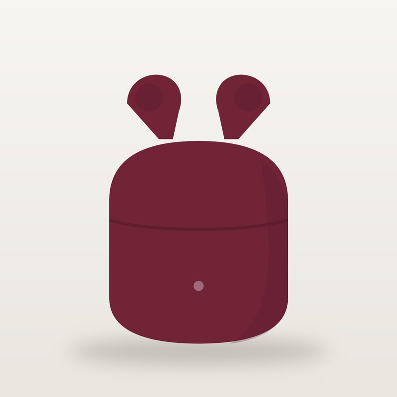 Fast-Charge Wireless Earbuds, Burgundy